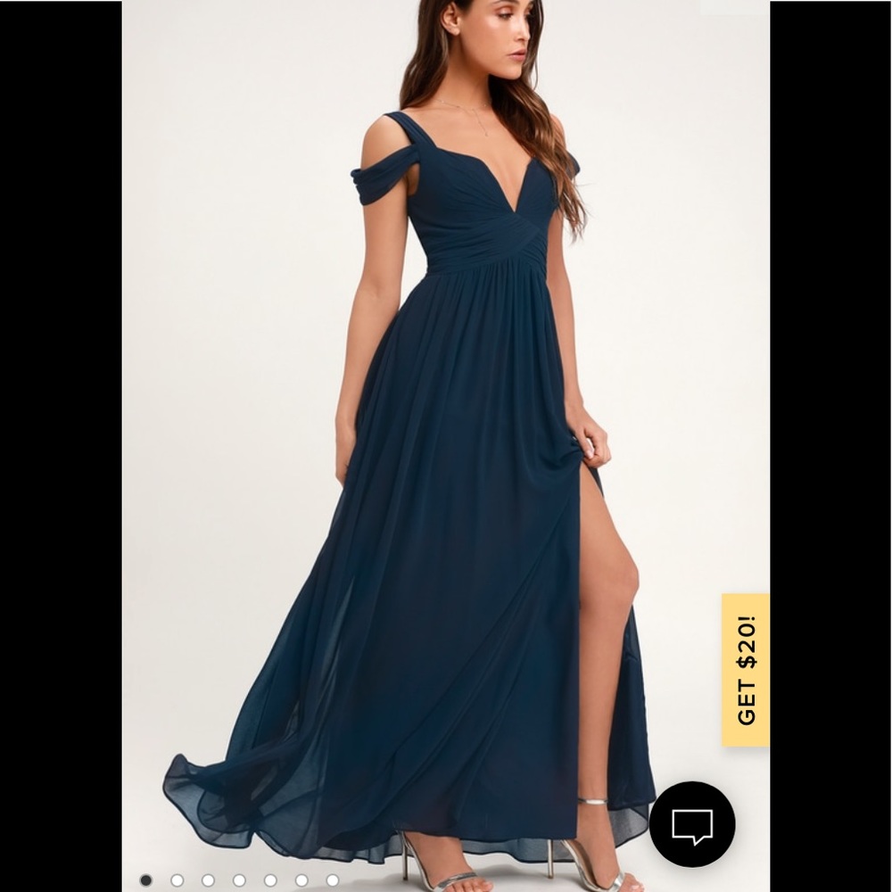 Lulus Ocean of Elegance Dress Navy Blue